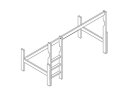 Bausatz für Hochbett mit gerader Leiter Höhe: 128cm